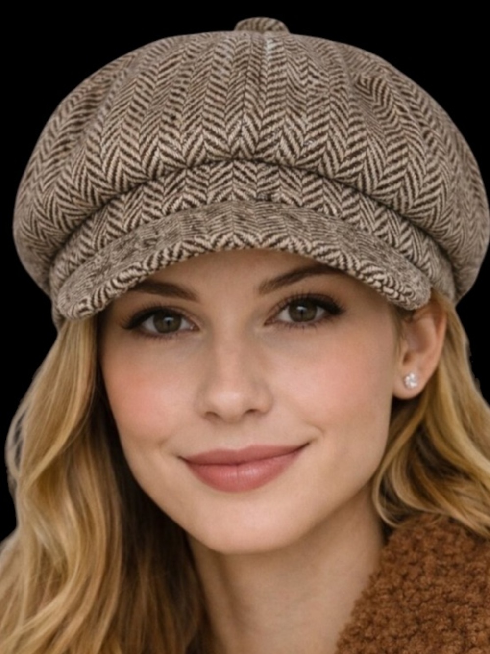 Unisex Nordstrom Tweed Newsboy Cap in Brown & cream reasonable offers accepted